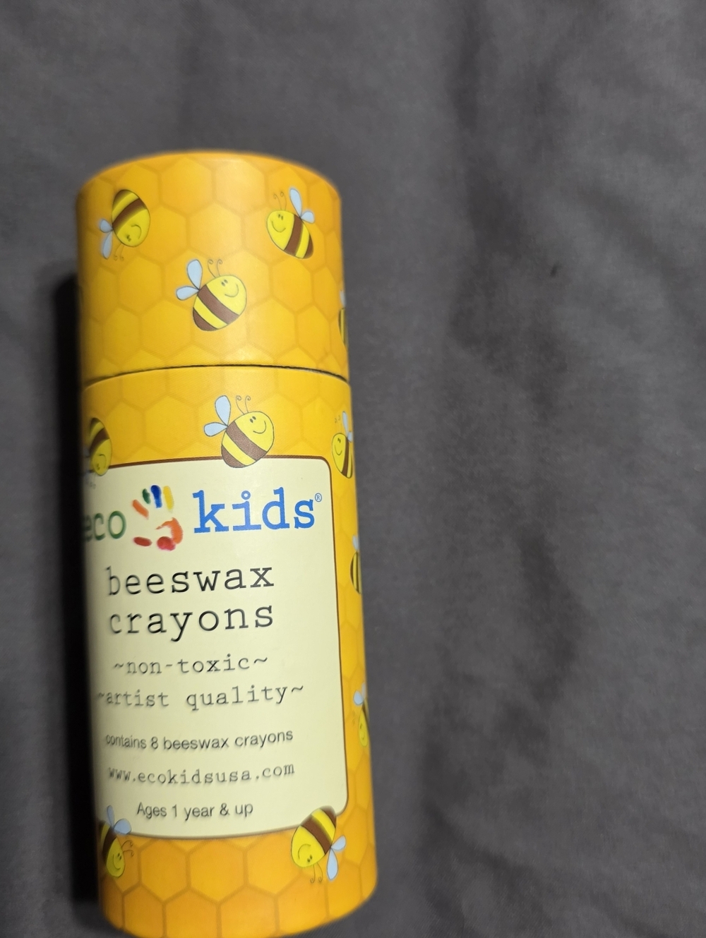 Burt's Bees Baby Yellow Bee Print Beeswax Crayons Tube